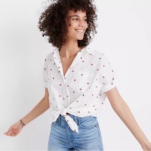 Madewell strawberry button down